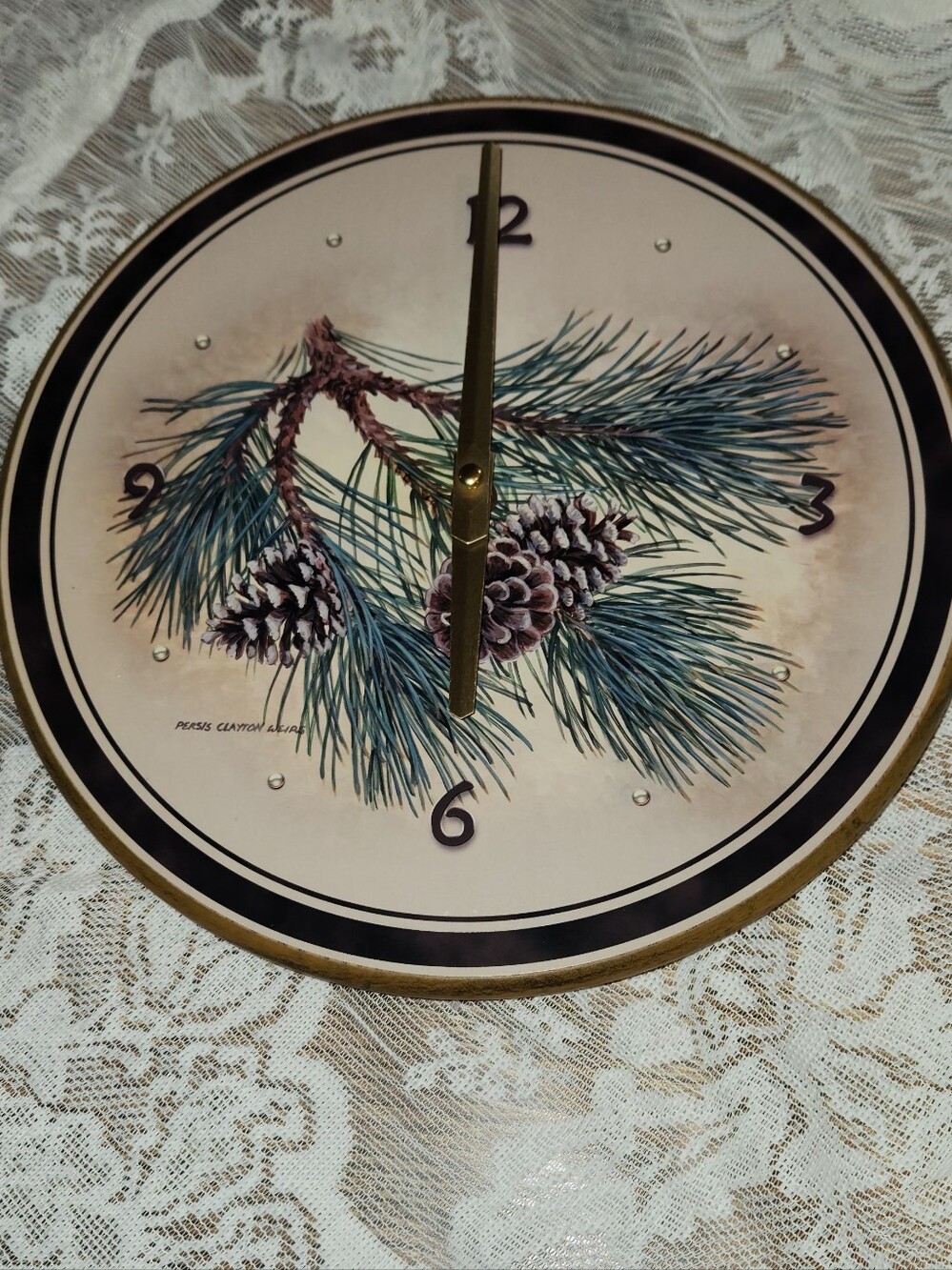 Pine Cone Wall Clock - Unbranded - Green & Brown